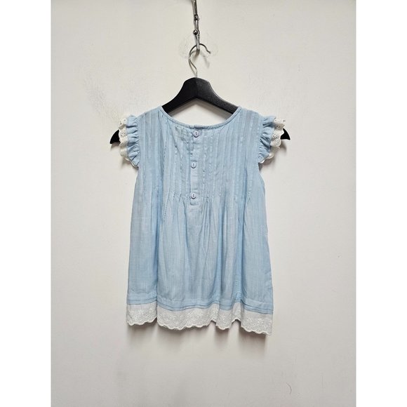 M.L. KIDS BLUE RUFFLE DRESS SHIRT SIZE 6 - Picture 4 of 7